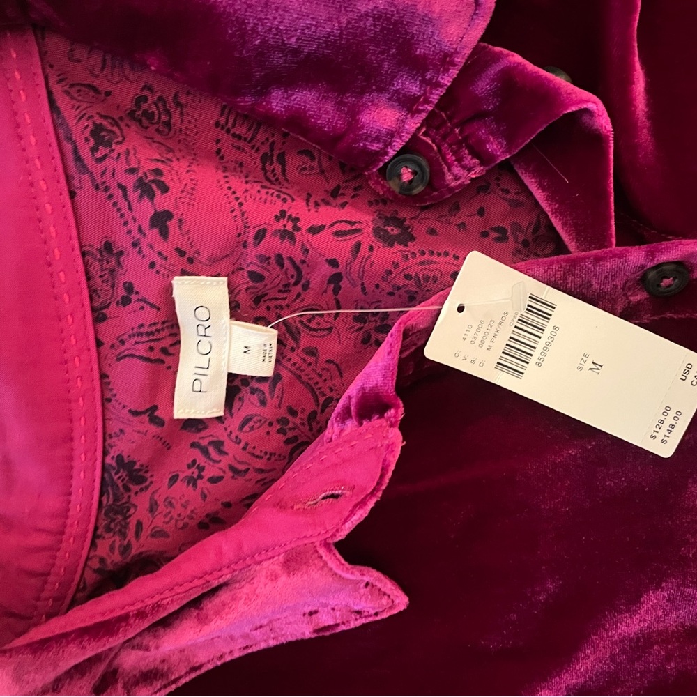Anthropologie NWT Pilcro Hadley Velvet edition button down size Medium